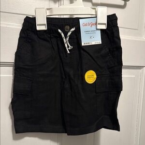Cat & Jack Black Cargo Shorts with Adjustable Waist